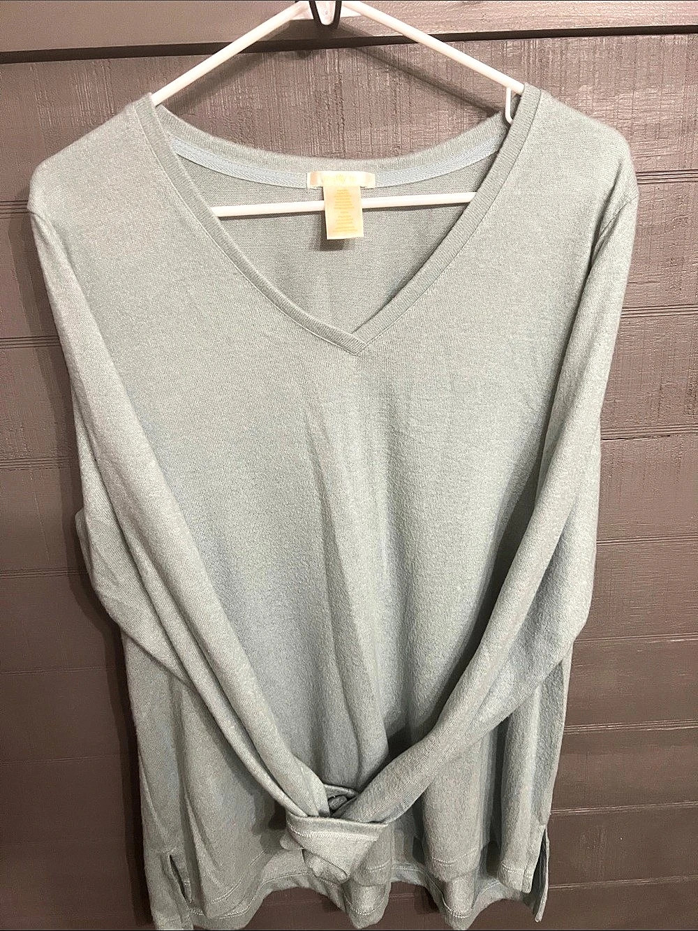 Matty M Lightweight Knit V-Neck Tunic Length Sweater